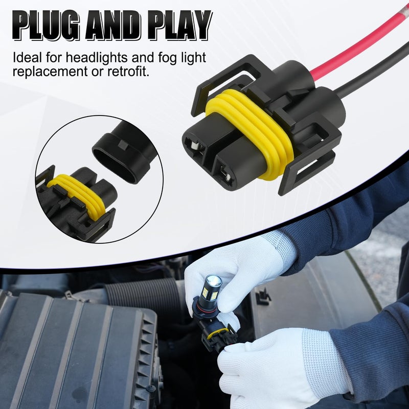 iBrightstar H11 H9 H8 880 881 Female Nylon Adapter Wiring Harness Sockets Wire for Headlights or Fog Lights - Image 5